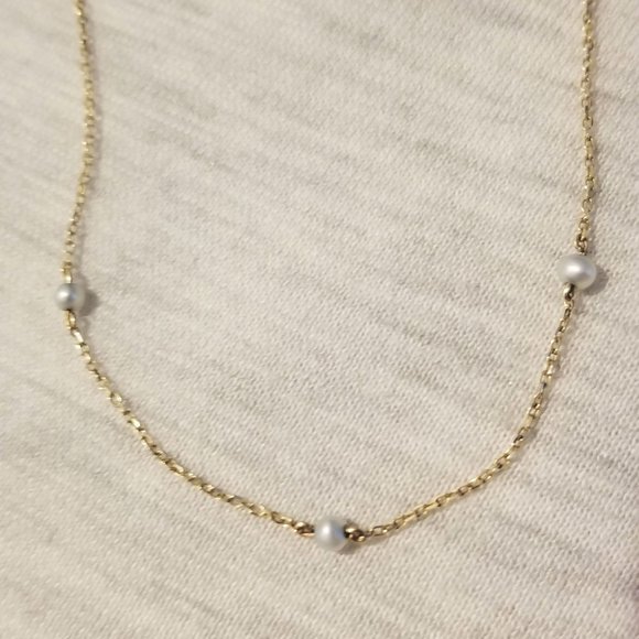 Mejuri Jewelry - Mejuri Trio Pearl Necklace 14K Yellow Gold